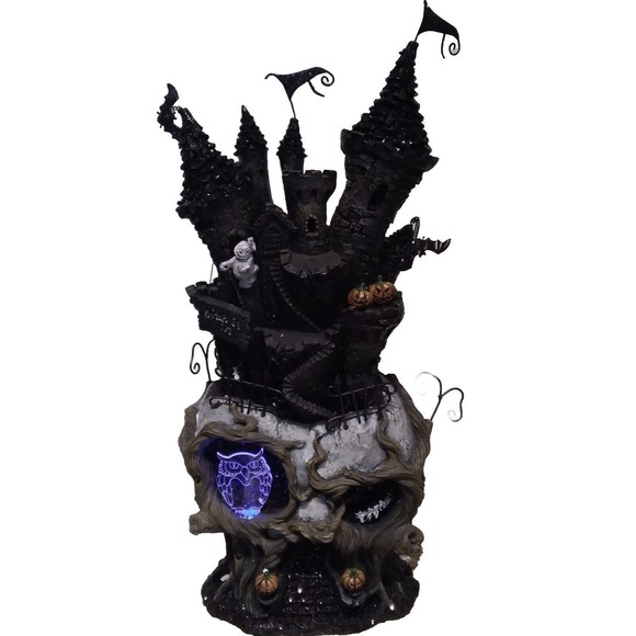 Witches 21" Tall Skull Castle - Light Up Owl - Halloween Decoration - Picture 1 of 6